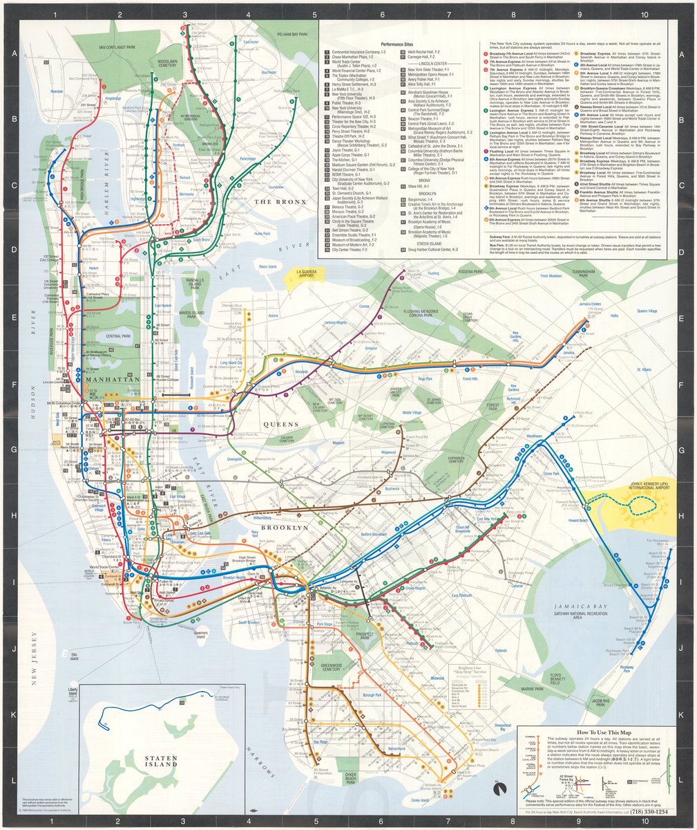 Route 110 Business District, NY - New York City Subway Map 1988 – WardMaps LLC